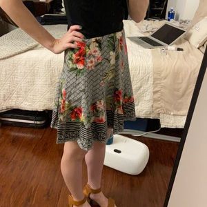 White House black market floral A line skirt
